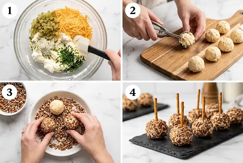 Gluten-Free Ranch Pickle Cheese Ball Bites 3 ranch pickle appetizer