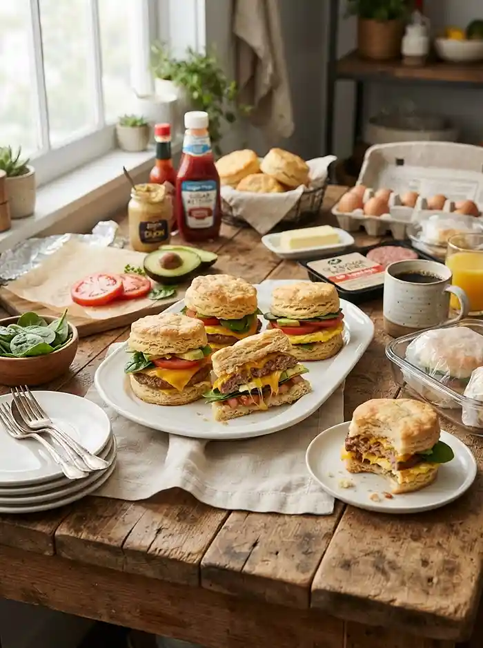 sausage biscuit breakfast