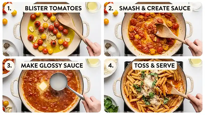 smash tomato pasta