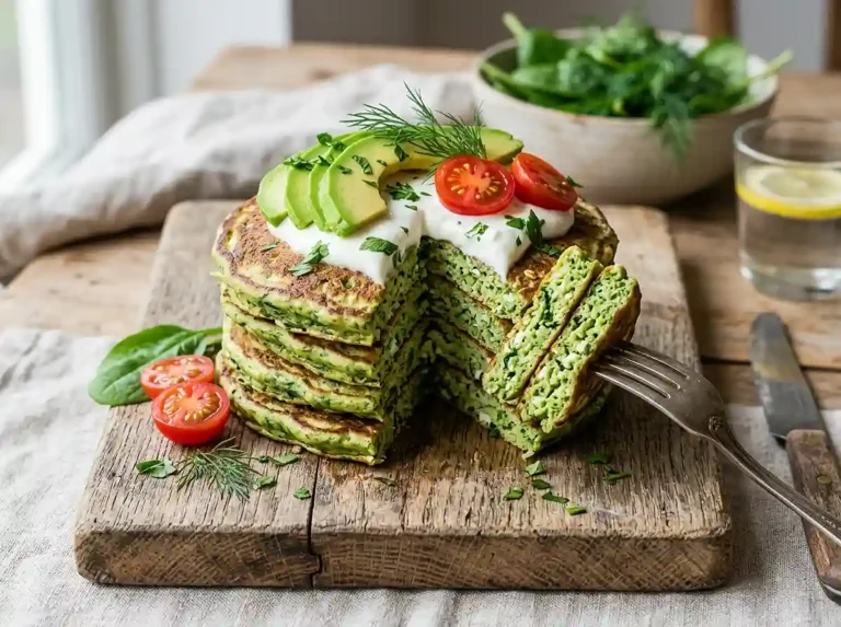 spinach cottage cheese oat pancakes​