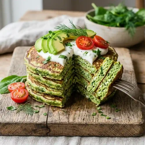 spinach cottage cheese oat pancakes​