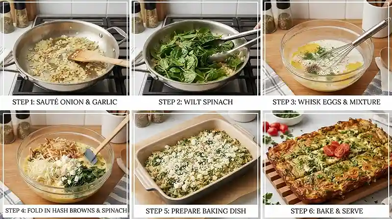 Spinach Feta Hash Brown Brunch Bake 3 spinach feta breakfast casserole