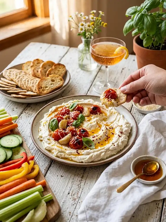 Roasted Tomato Whipped Ricotta Dip 4 summer appetizer