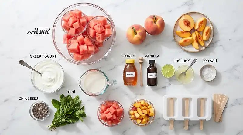 Watermelon Peach Smoothie Pops 2 summer frozen treat
