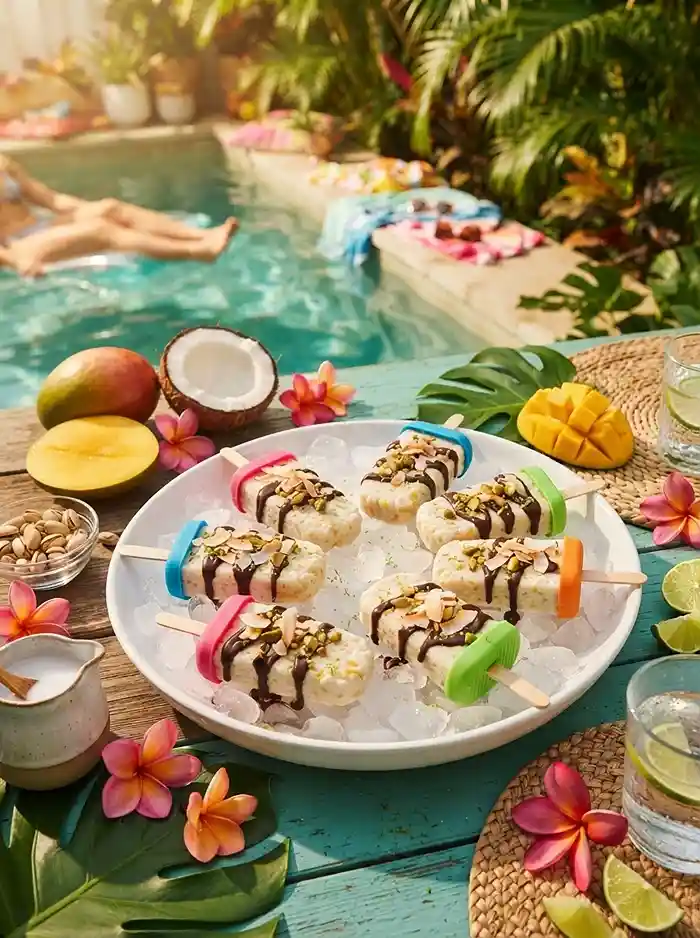Coconut Mango Rice Pudding Pops 4 tropical dessert