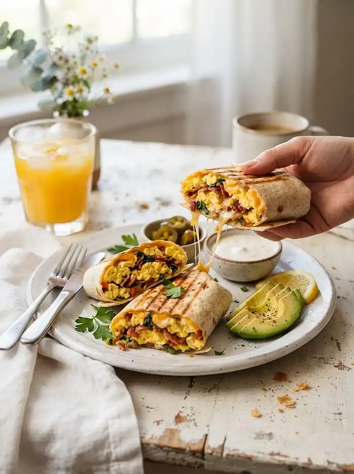 Gluten-Free Turkey Bacon Ranch Egg Wrap 4 turkey bacon breakfast