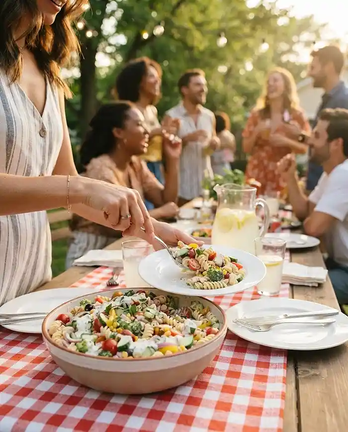 Greek Yogurt Ranch Veggie Pasta Salad 4 veggie lunch recipe