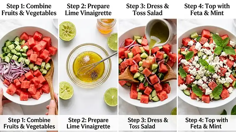 watermelon and feta cheese salad​