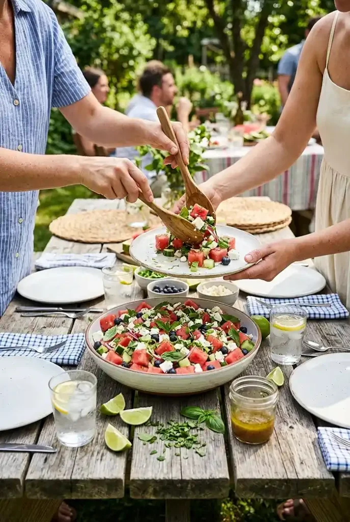 Gluten-Free Feta Cheese Watermelon Salad 4 watermelon feta cheese salad