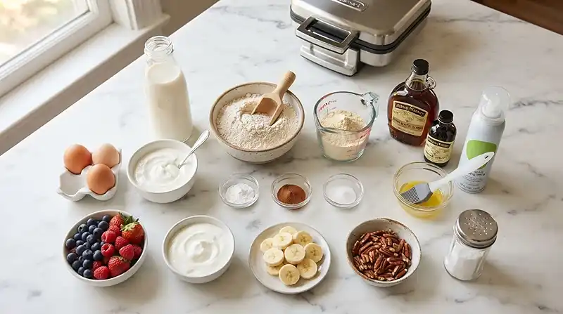 Gluten-Free Maple Vanilla Waffles 2 30g protein breakfast