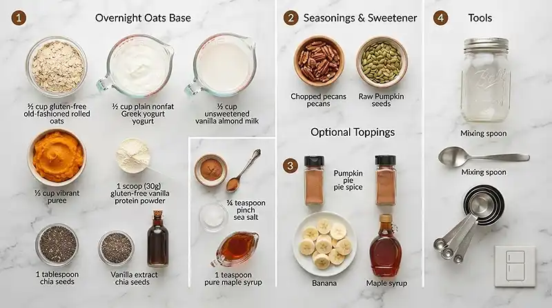 Gluten-Free Pumpkin Spice Overnight Oats 2 30g protein breakfast