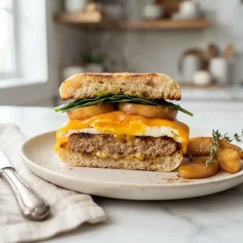 Apple Cheddar Turkey Breakfast Sandwich