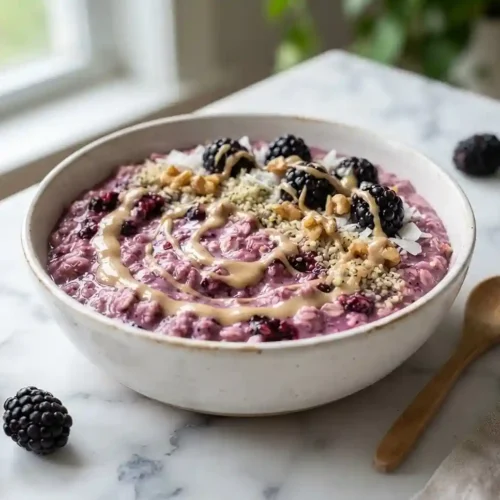 Blackberry Tahini Protein Oatmeal 5 Blackberry Tahini Protein Oatmeal