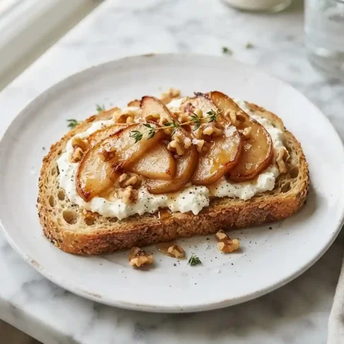 Caramelized Pear Cottage Cheese Toast 5 Caramelized Pear Cottage Cheese Toast