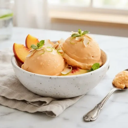 Coconut Lime Peach Sorbet 5 Coconut Lime Peach Sorbet