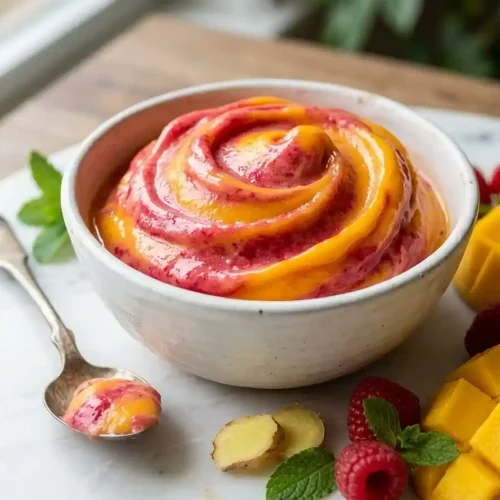Dairy-Free Mango Raspberry Sorbet