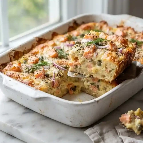 Everything Bagel Smoked Salmon Breakfast Bake 5 Everything Bagel Smoked Salmon Breakfast Bake