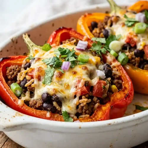 Gluten-Free Beef Taco Rice Stuffed Peppers 5 Gluten-Free Beef Taco Rice Stuffed Peppers