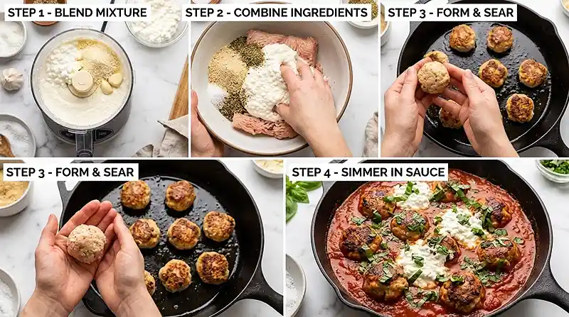 High-Protein Chicken Cottage Cheese Meatballs 3 Gluten-Free Chicken Meatballs