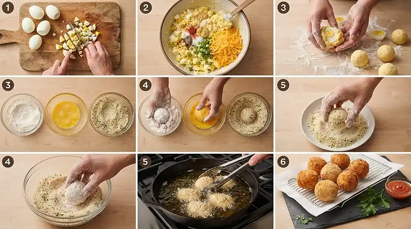Fried Panko Crust Egg Balls 3 Gluten-Free Egg Balls with Crispy Panko Crust