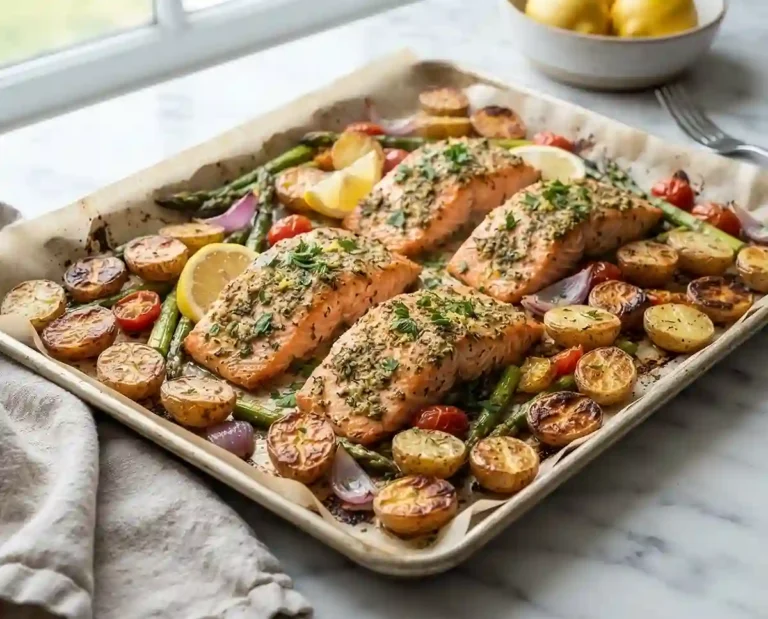 Gluten-Free Garlic Herb Salmon Sheet Pan