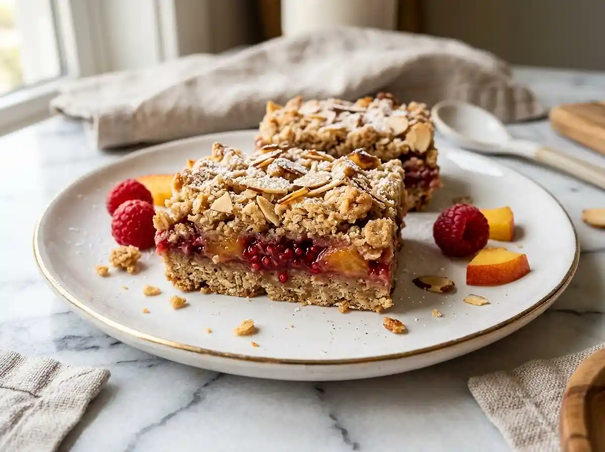Gluten-Free Peach Melba Cookie Bars