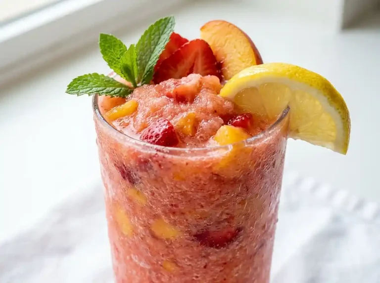 Gluten-Free Strawberry Peach Lemonade Slush