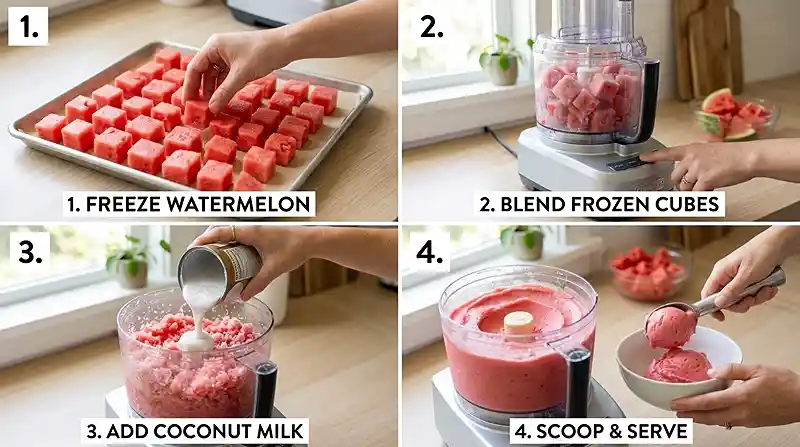 2-Ingredient Gluten-Free Watermelon Ice Cream 3 Gluten-Free Watermelon Ice Cream