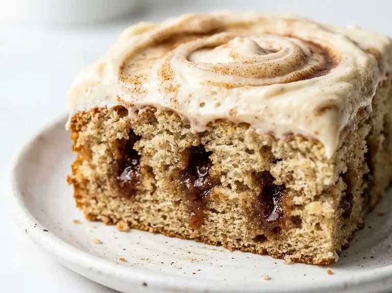 Gluten-Free cinnamon roll poke cake