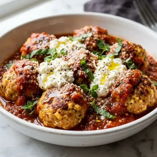 High-Protein Chicken Cottage Cheese Meatballs​