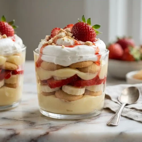 Strawberry Banana Pudding Cups