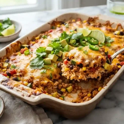 Turkey Taco Zucchini Rice Casserole 5 Turkey Taco Zucchini Rice Casserole