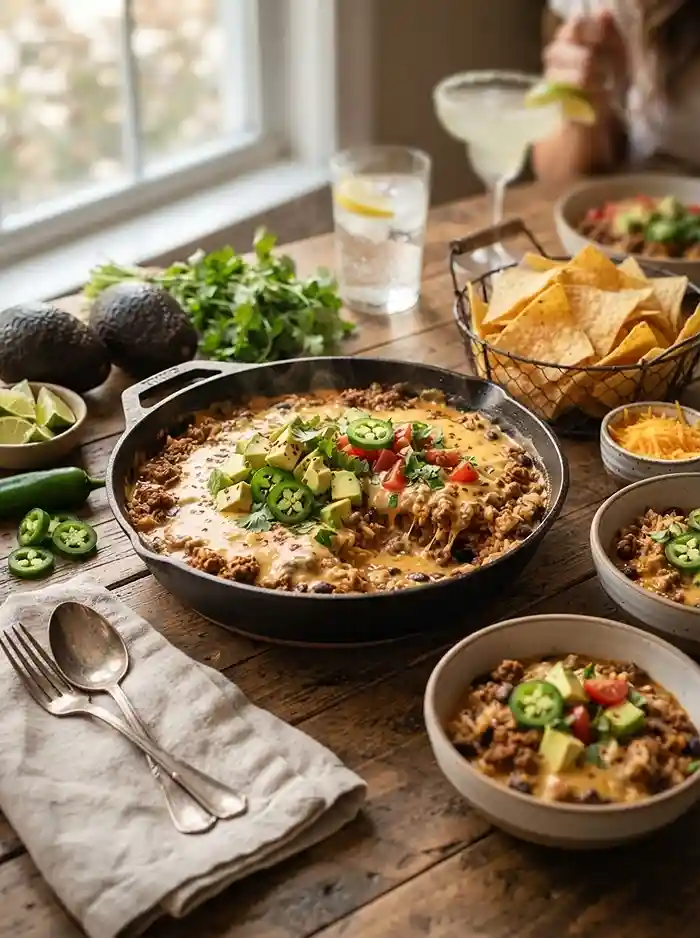 Viral TikTok Queso Beef and Rice Recipe