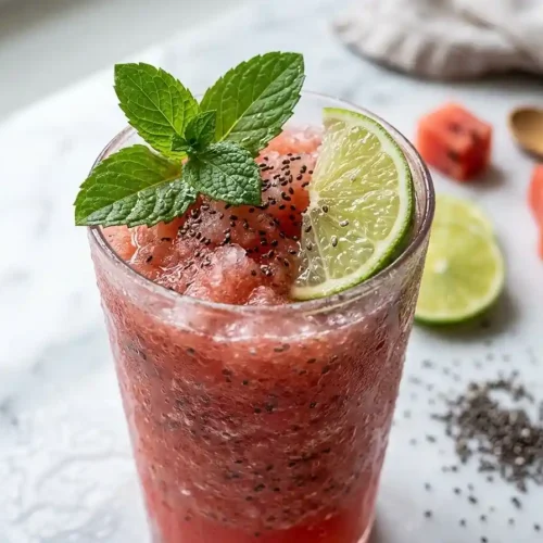 Watermelon Lime Coconut Chia Slush