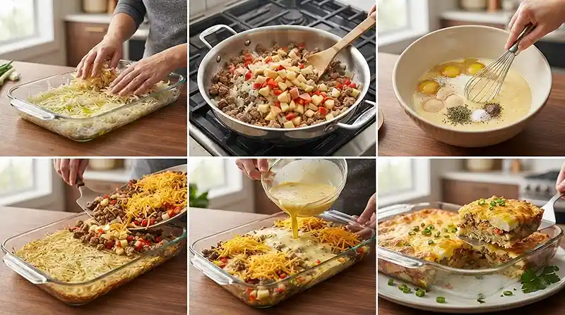 Apple Sausage Hash Brown Breakfast Bake 3 apple sausage hash brown casserole