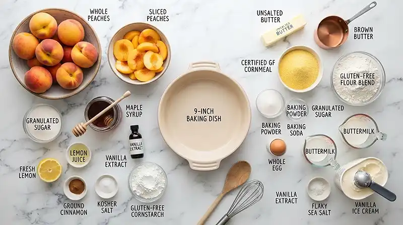 Brown Butter Cornbread Peach Cobbler 2 august baking