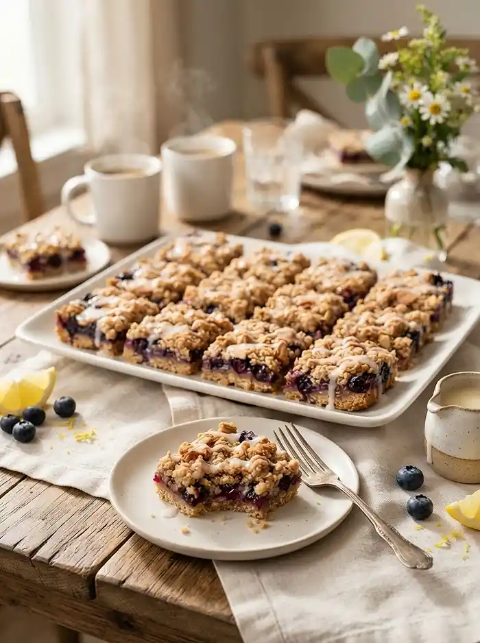 Brown Butter Blueberry Streusel Bars 4 bakery style bars