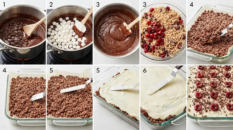 Black Forest Rice Krispie Squares 3 black forest dessert