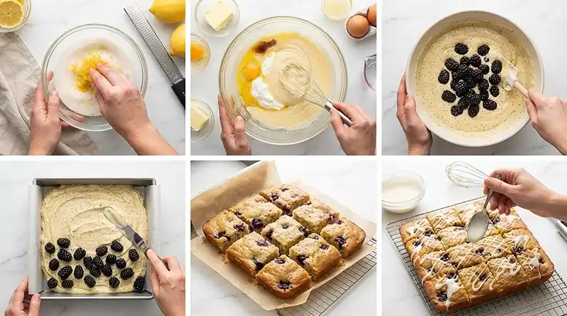 Blackberry Lemon Poppy Seed Cake Bars 3 blackberry lemon poppy seed dessert
