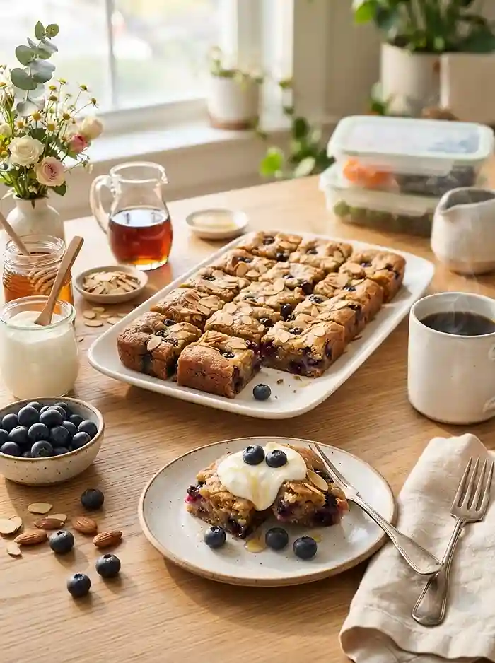 Blueberry Yogurt Breakfast Blondies 4 blueberry yogurt bars