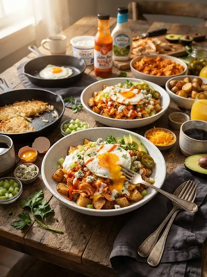 Gluten-Free Buffalo Chicken Breakfast Bowl 4 buffalo chicken breakfast