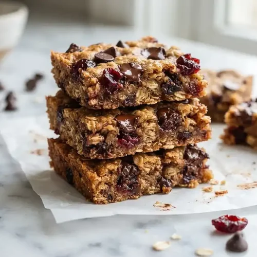 Chocolate Chip Cherry Oat Snack Bars 5 chocolate chip dessert