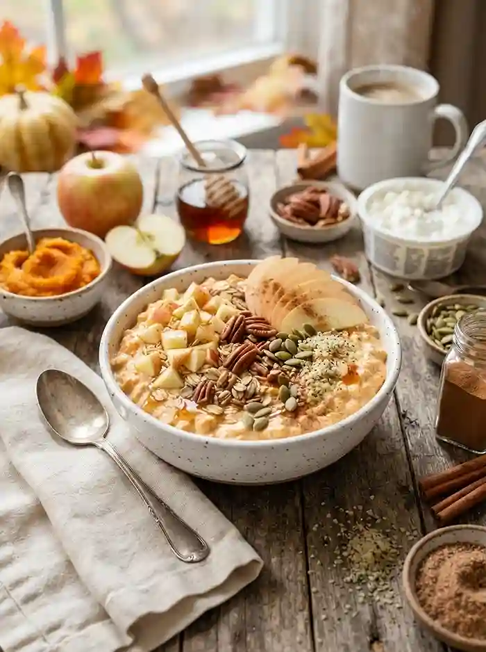 Pumpkin Apple Cottage Cheese Breakfast Bowl 4 cottage cheese bowl