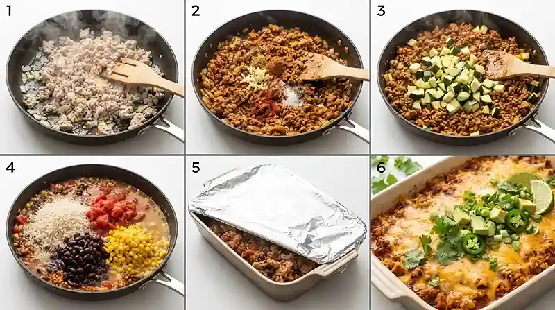 Turkey Taco Zucchini Rice Casserole 3 easy dinner