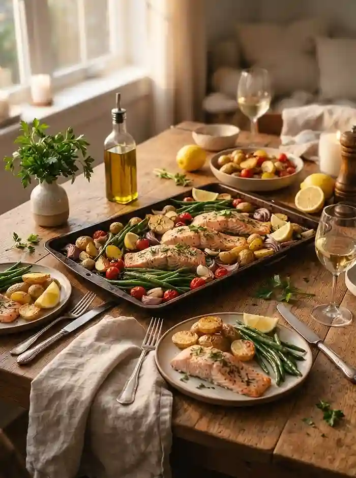 Gluten-Free Garlic Herb Salmon Sheet Pan 4 easy dinner