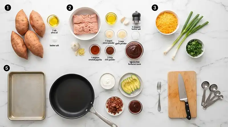 BBQ Cheddar Turkey Stuffed Sweet Potatoes 2 easy family meal