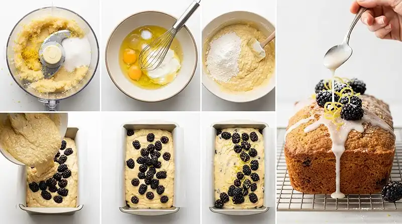 Lemon Olive Oil Blackberry Loaf 3 elegant dessert