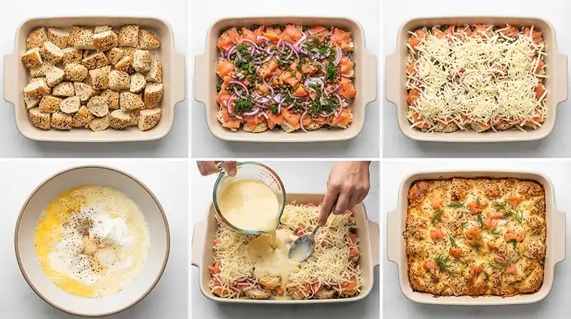 Everything Bagel Smoked Salmon Breakfast Bake 3 everything bagel brunch