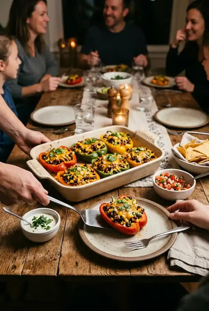 Gluten-Free Beef Taco Rice Stuffed Peppers 4 family meal