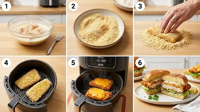 Gluten-Free Air Fryer Fish Sandwich Recipe 3 fish sandwich recipe air fryer